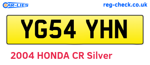 YG54YHN are the vehicle registration plates.