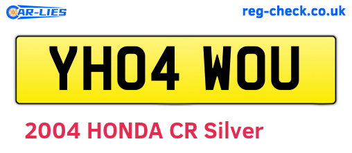 YH04WOU are the vehicle registration plates.