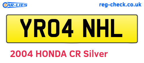 YR04NHL are the vehicle registration plates.