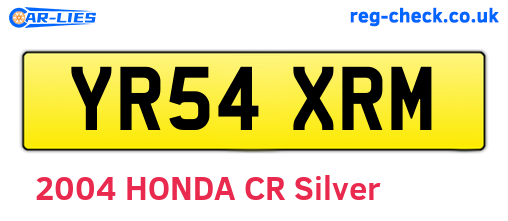YR54XRM are the vehicle registration plates.
