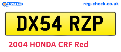 DX54RZP are the vehicle registration plates.