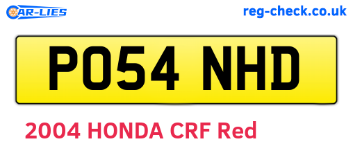 PO54NHD are the vehicle registration plates.