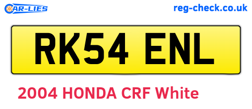 RK54ENL are the vehicle registration plates.