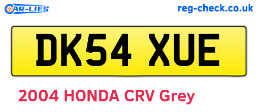 DK54XUE are the vehicle registration plates.