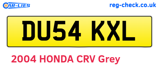 DU54KXL are the vehicle registration plates.