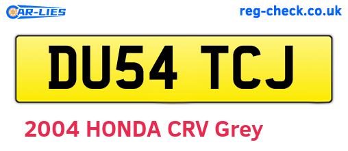 DU54TCJ are the vehicle registration plates.