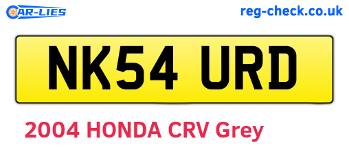 NK54URD are the vehicle registration plates.