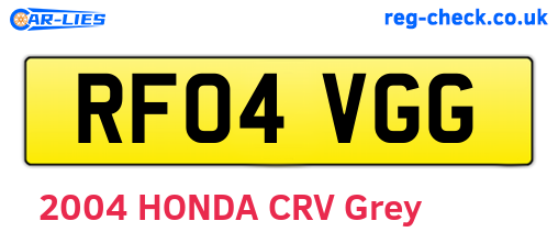 RF04VGG are the vehicle registration plates.