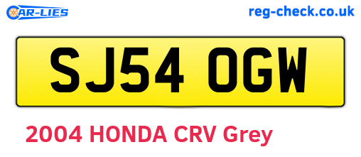 SJ54OGW are the vehicle registration plates.
