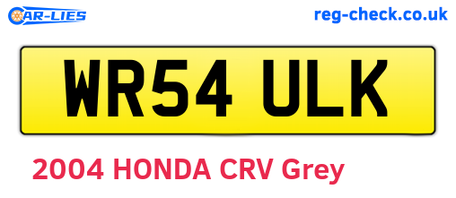 WR54ULK are the vehicle registration plates.