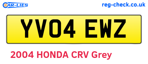 YV04EWZ are the vehicle registration plates.