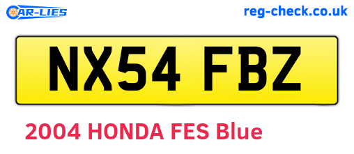 NX54FBZ are the vehicle registration plates.
