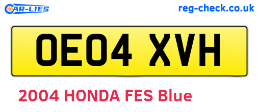 OE04XVH are the vehicle registration plates.