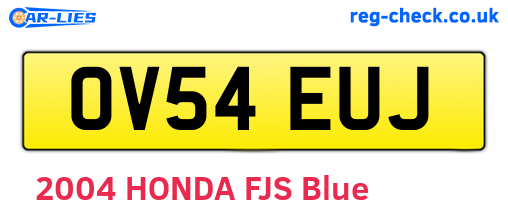 OV54EUJ are the vehicle registration plates.
