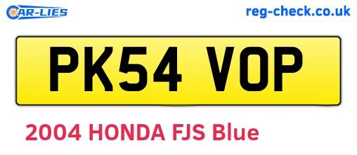 PK54VOP are the vehicle registration plates.