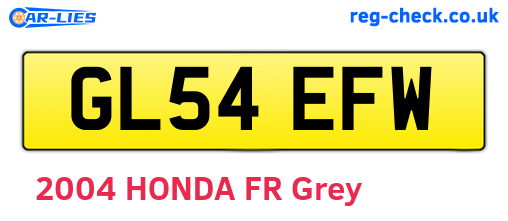 GL54EFW are the vehicle registration plates.