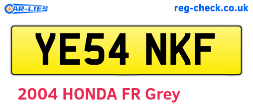 YE54NKF are the vehicle registration plates.