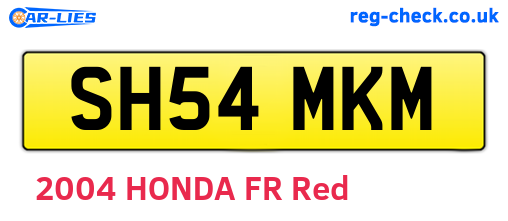 SH54MKM are the vehicle registration plates.