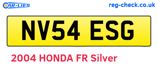 NV54ESG are the vehicle registration plates.