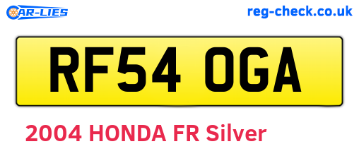 RF54OGA are the vehicle registration plates.