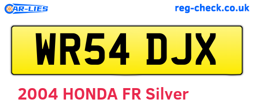 WR54DJX are the vehicle registration plates.