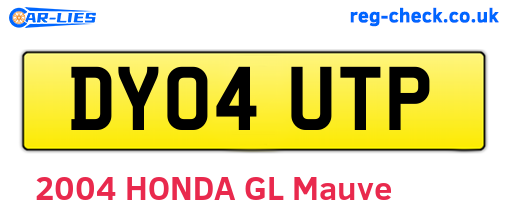 DY04UTP are the vehicle registration plates.