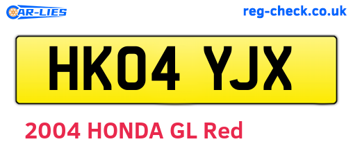 HK04YJX are the vehicle registration plates.