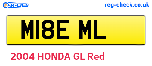 M18EML are the vehicle registration plates.