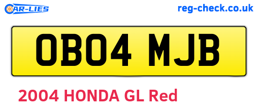 OB04MJB are the vehicle registration plates.
