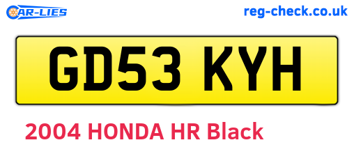 GD53KYH are the vehicle registration plates.