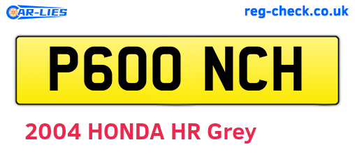 P600NCH are the vehicle registration plates.