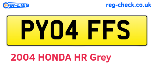 PY04FFS are the vehicle registration plates.