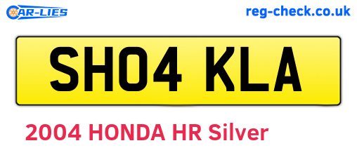SH04KLA are the vehicle registration plates.