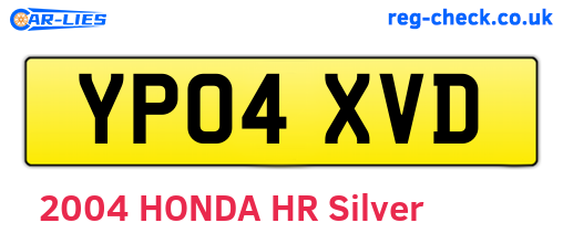 YP04XVD are the vehicle registration plates.