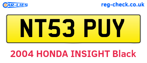 NT53PUY are the vehicle registration plates.