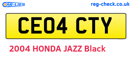 CE04CTY are the vehicle registration plates.