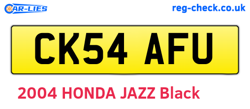 CK54AFU are the vehicle registration plates.