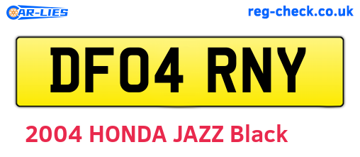 DF04RNY are the vehicle registration plates.