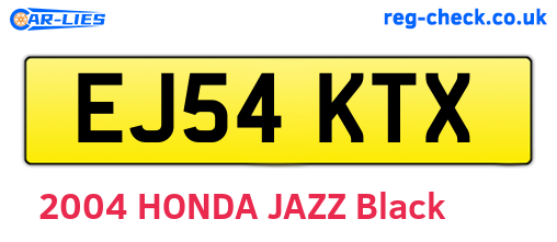 EJ54KTX are the vehicle registration plates.
