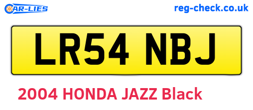 LR54NBJ are the vehicle registration plates.