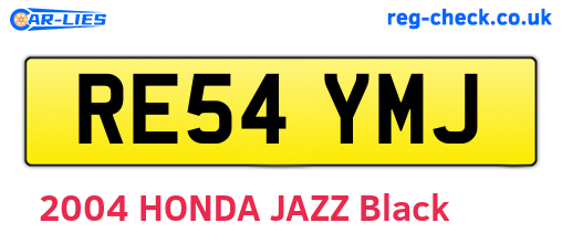 RE54YMJ are the vehicle registration plates.