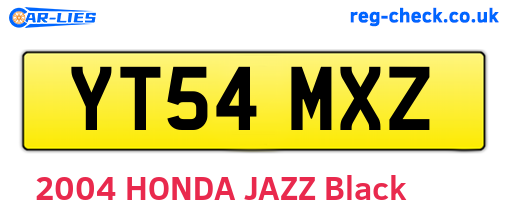 YT54MXZ are the vehicle registration plates.