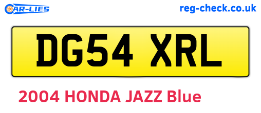 DG54XRL are the vehicle registration plates.