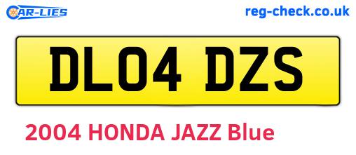 DL04DZS are the vehicle registration plates.