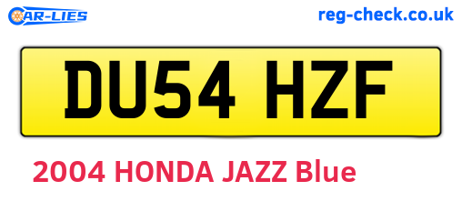 DU54HZF are the vehicle registration plates.