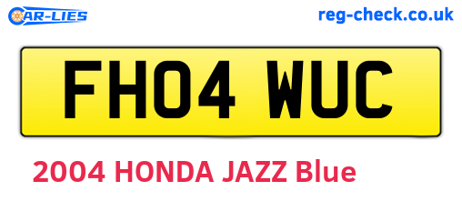 FH04WUC are the vehicle registration plates.