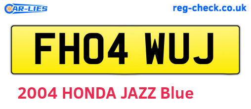 FH04WUJ are the vehicle registration plates.