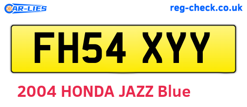 FH54XYY are the vehicle registration plates.