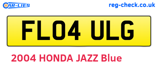 FL04ULG are the vehicle registration plates.