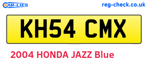 KH54CMX are the vehicle registration plates.